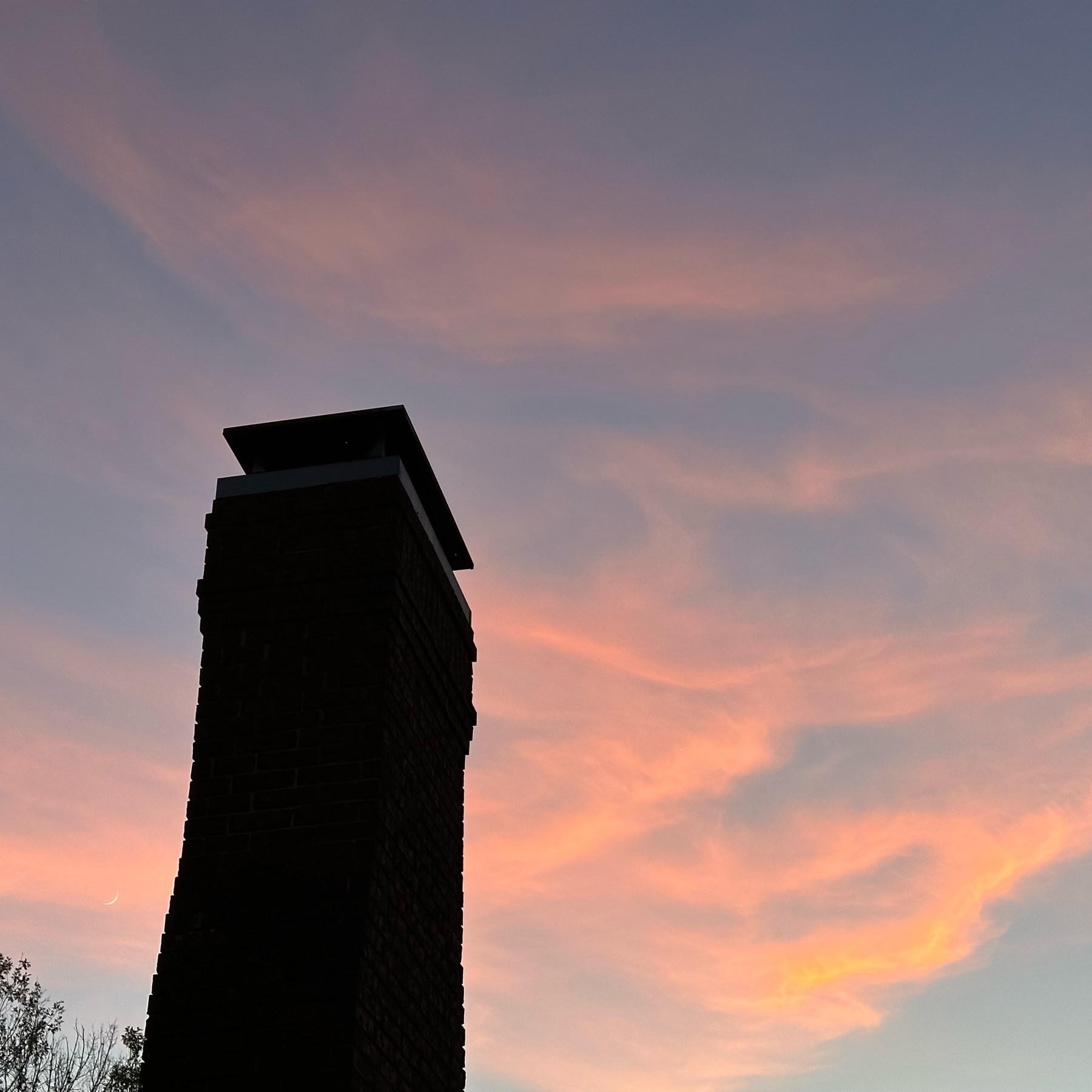 Chimney against sunset