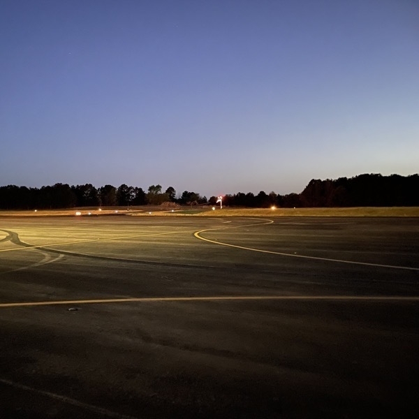 Taxiway after dark