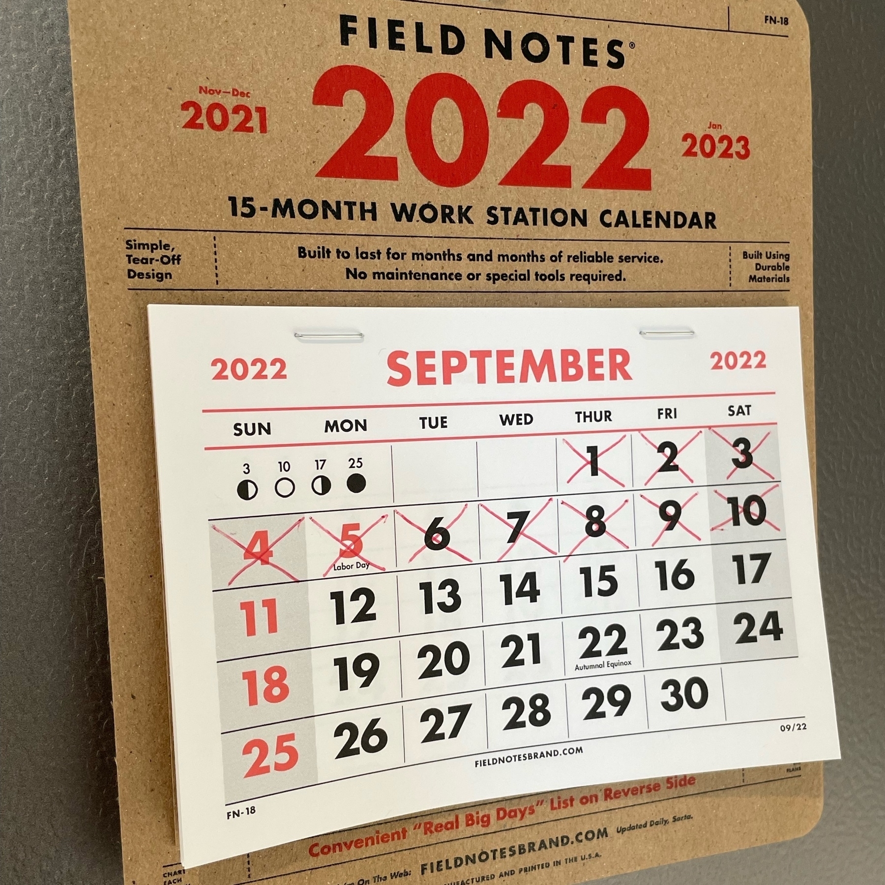 Field Notes calendar