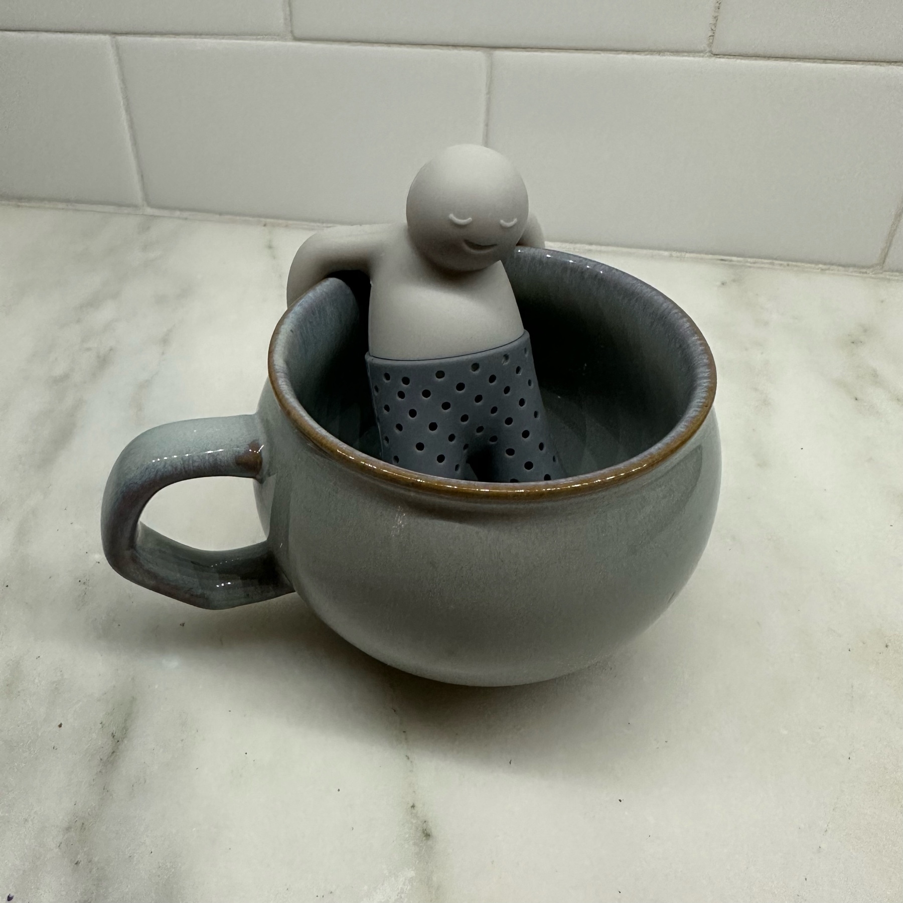 Reusable tea bag in a mug