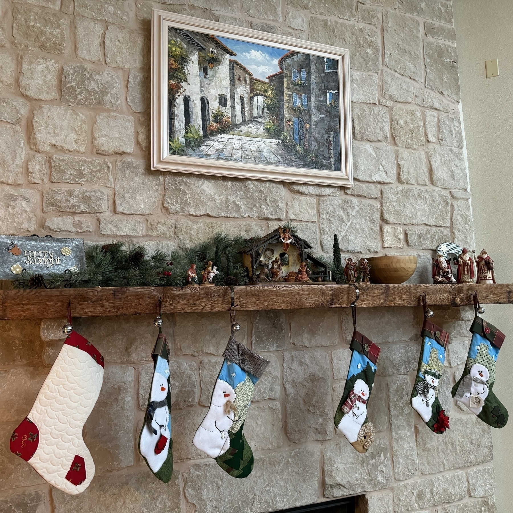 Stockings on the mantel
