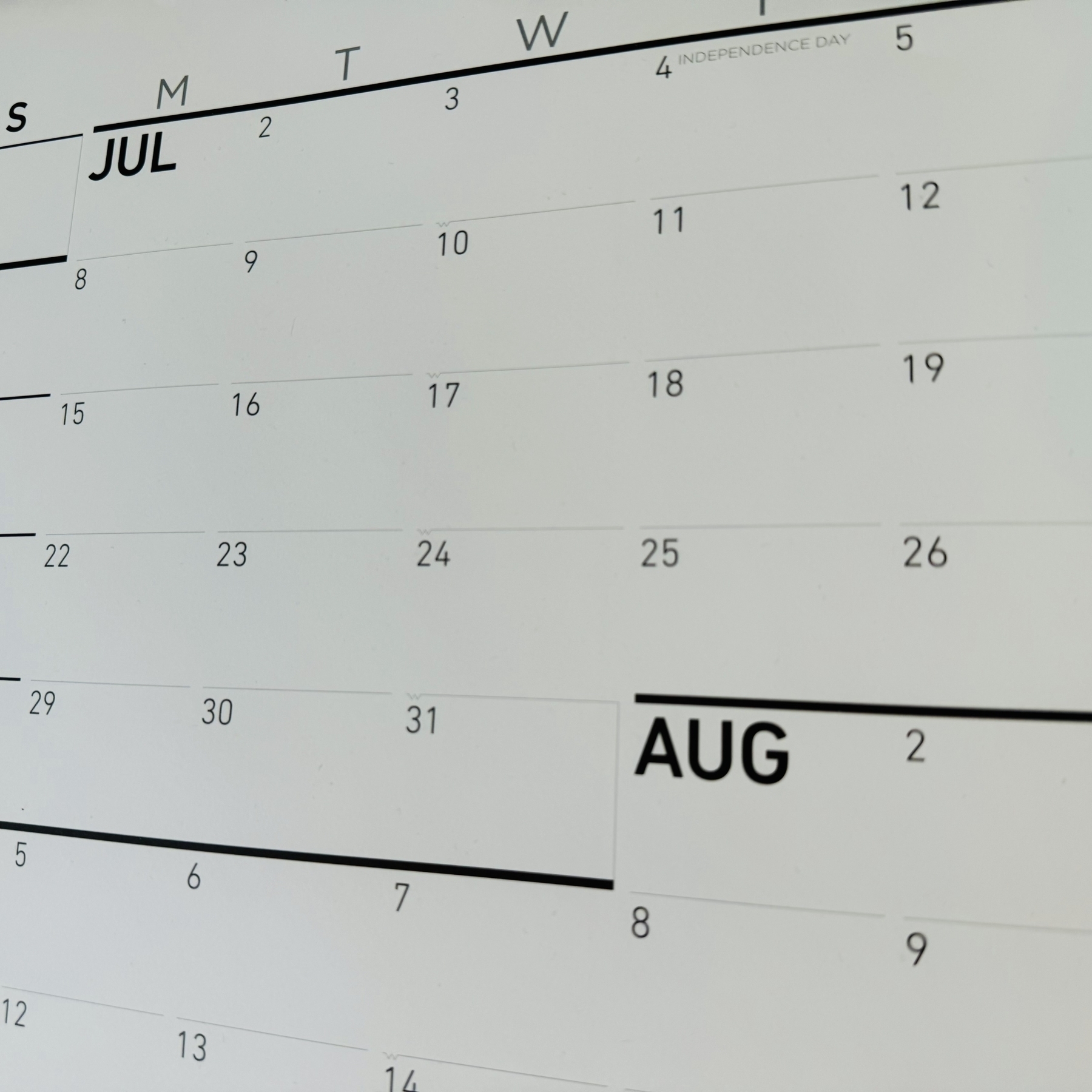 July calendar