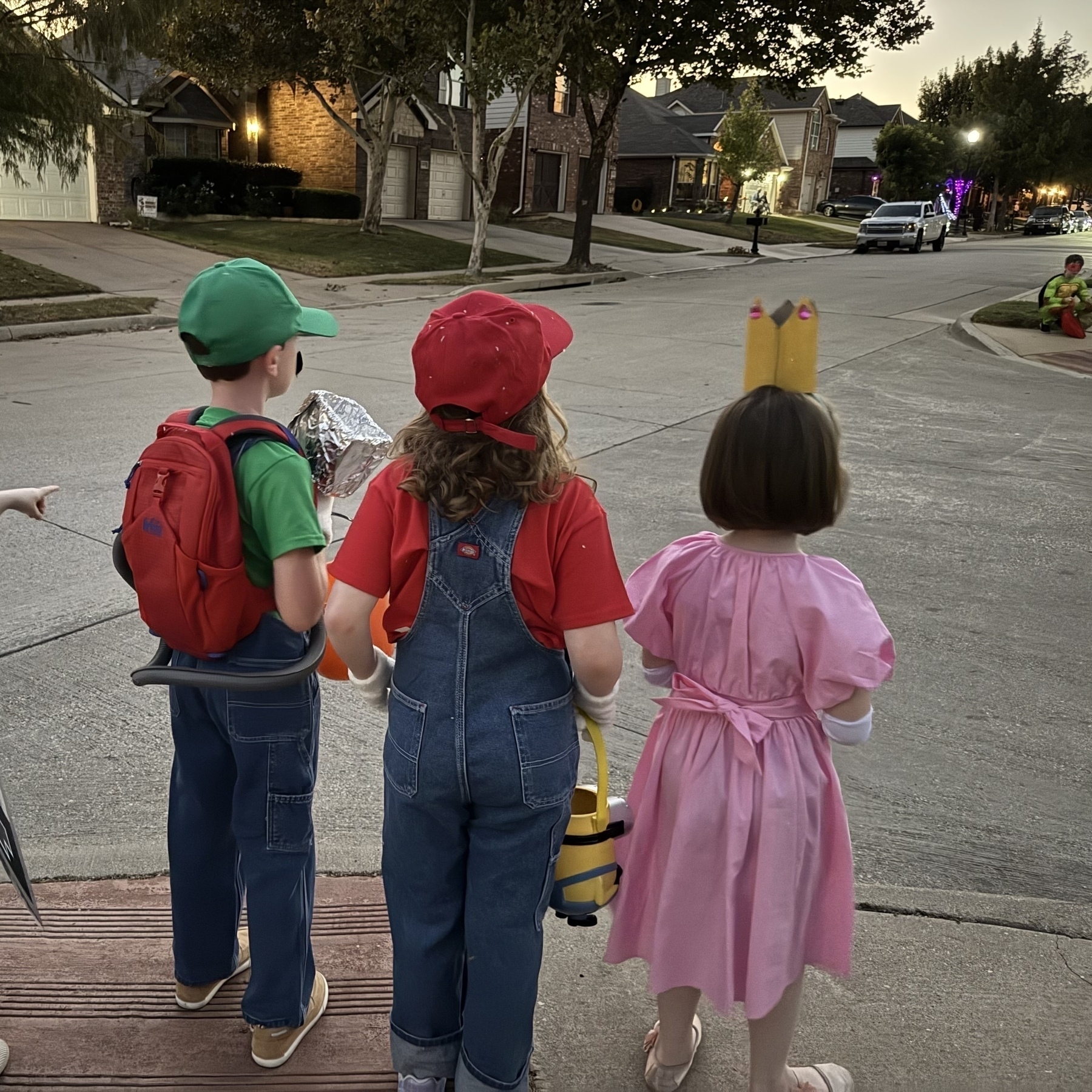 Mario characters trick-or-treating