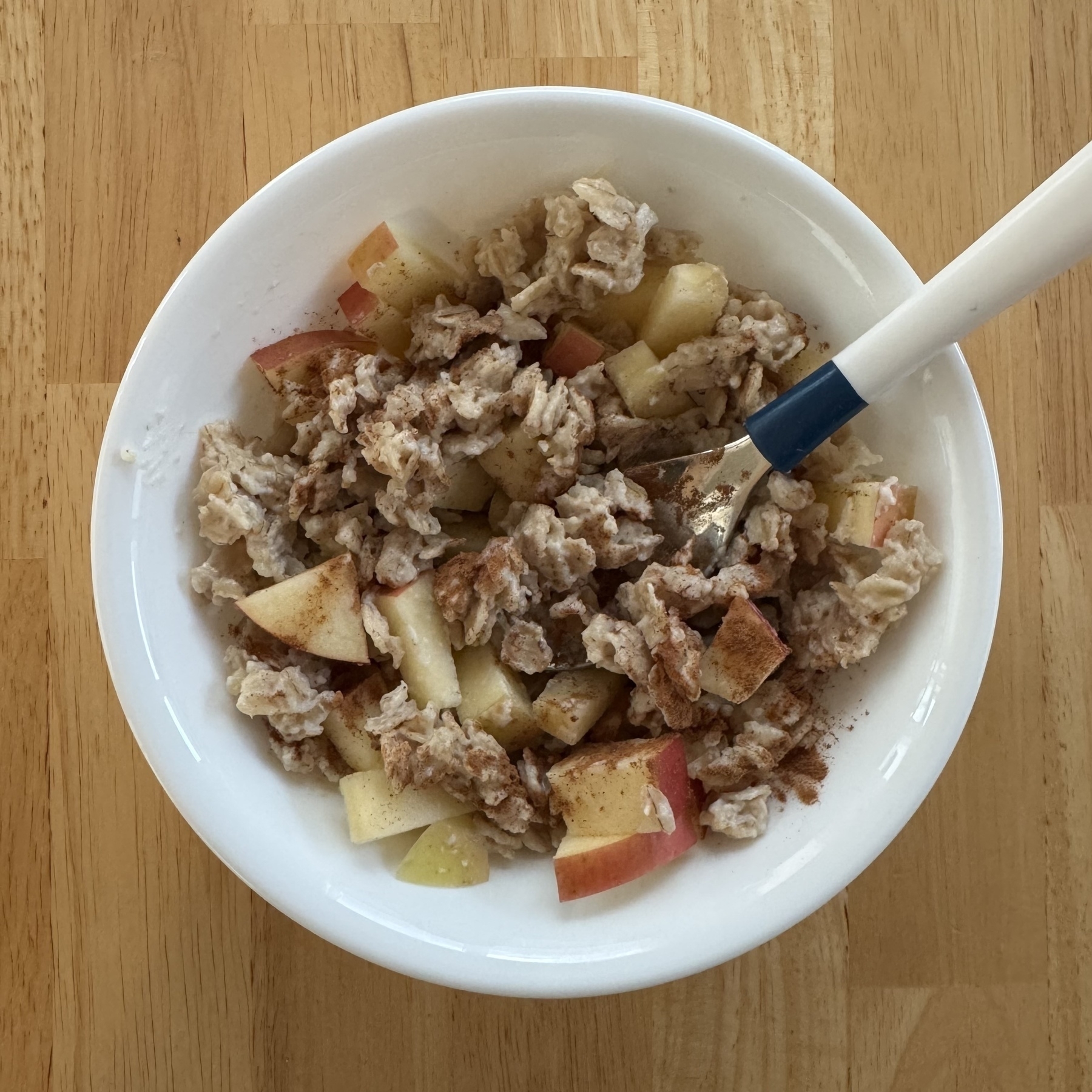 Bowl of oatmeal on a table