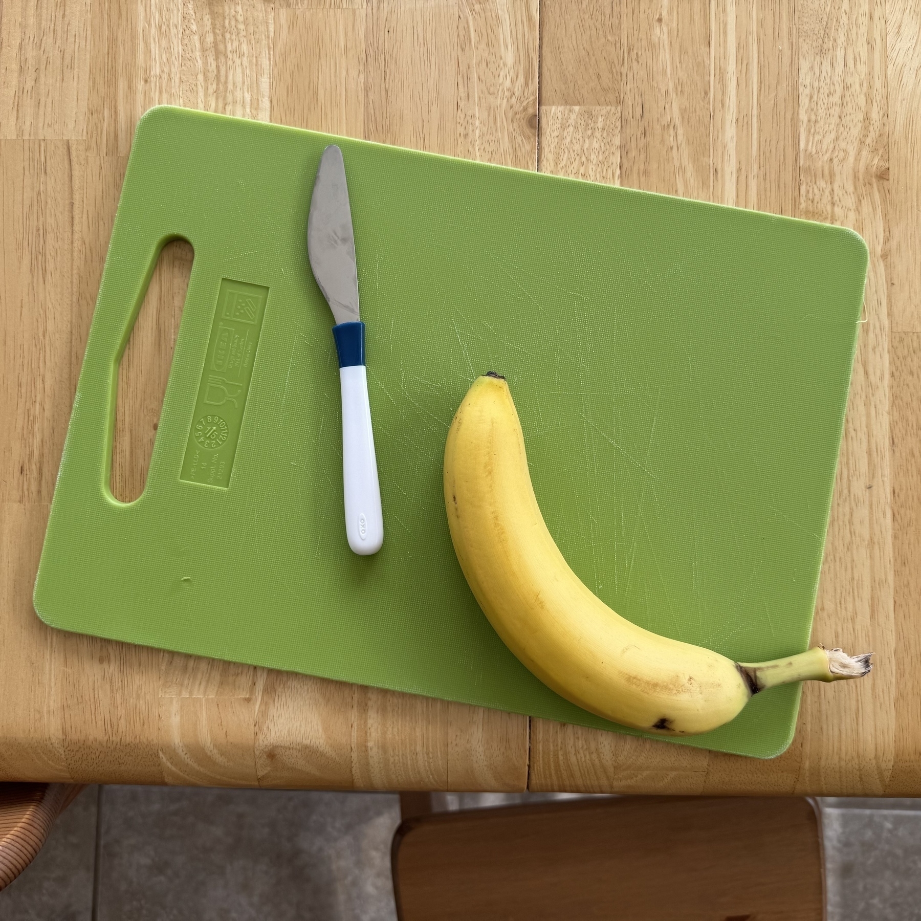 Banana on a cutting board