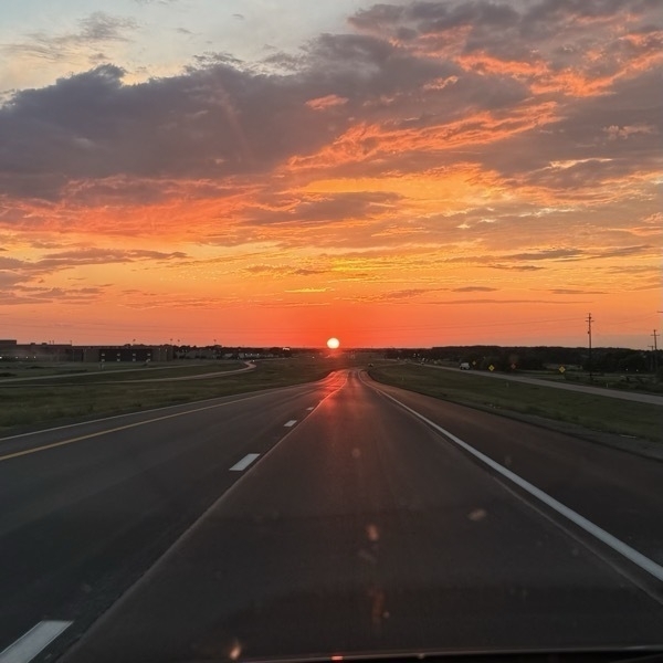 Sunset over a highway