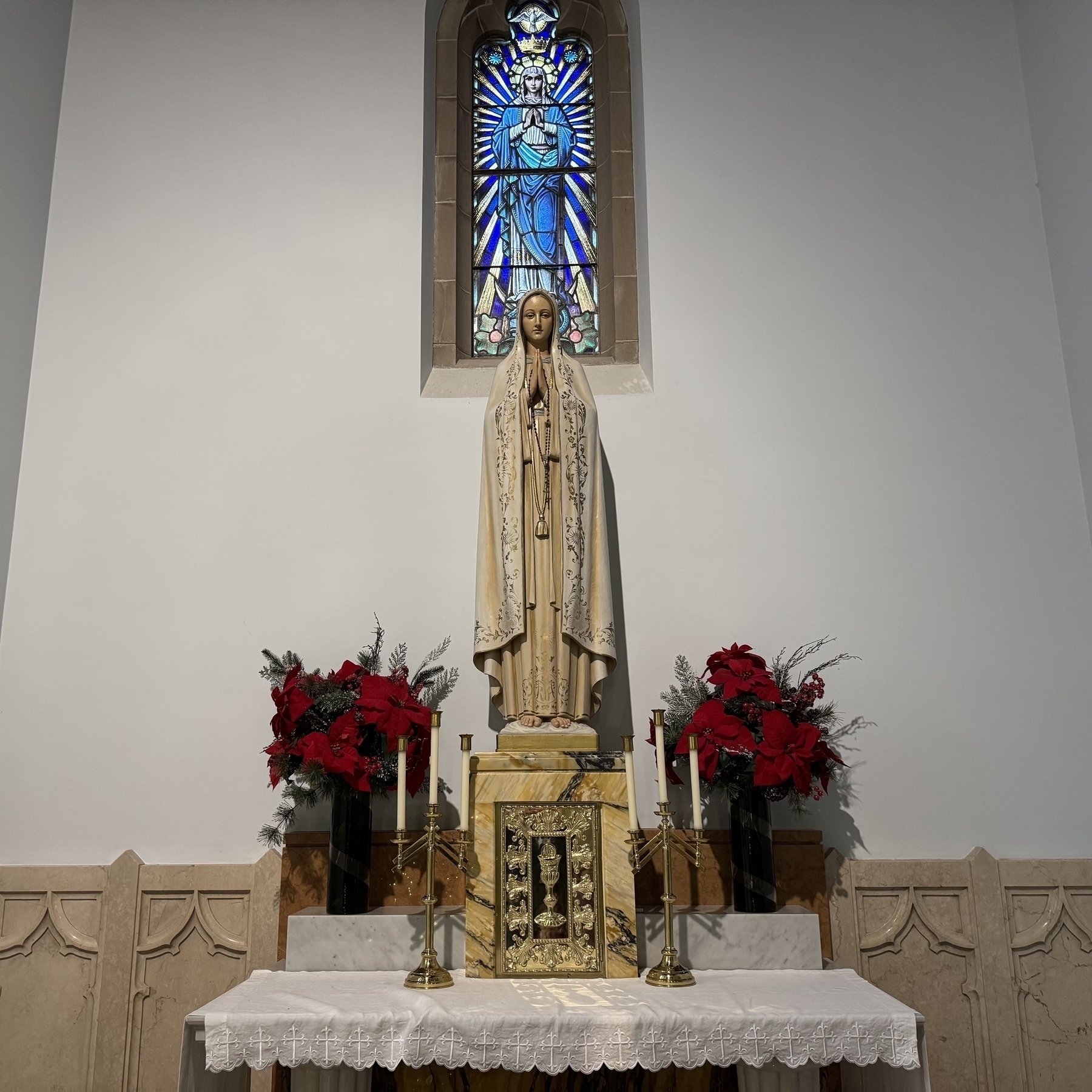 Marian side altar in Catholic Church