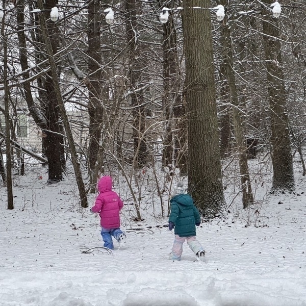 Kids playing in the snow