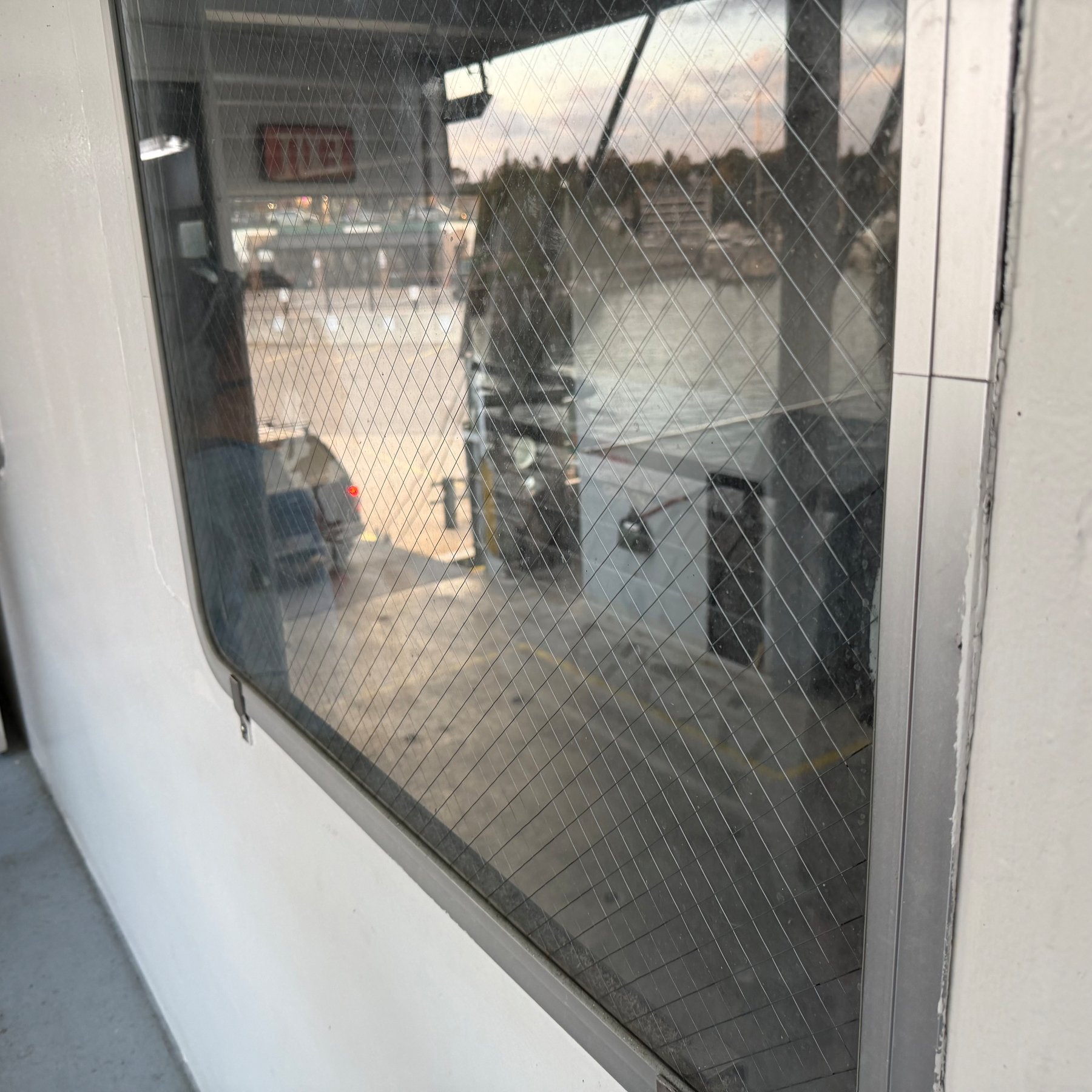 Observation window on board M/V Emerald Island
