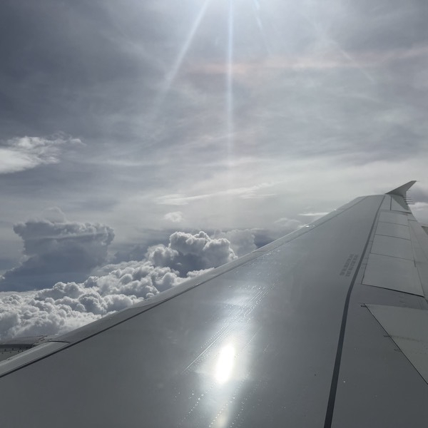 Thunderstorm clouds at altitude
