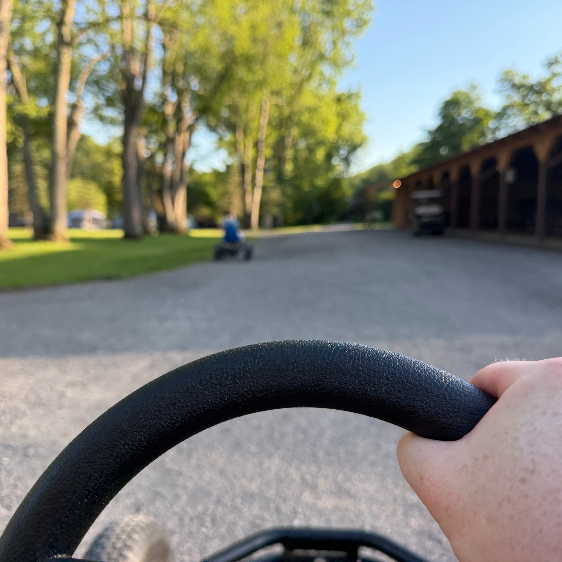 Riding 4-wheel bikes with Benedict.