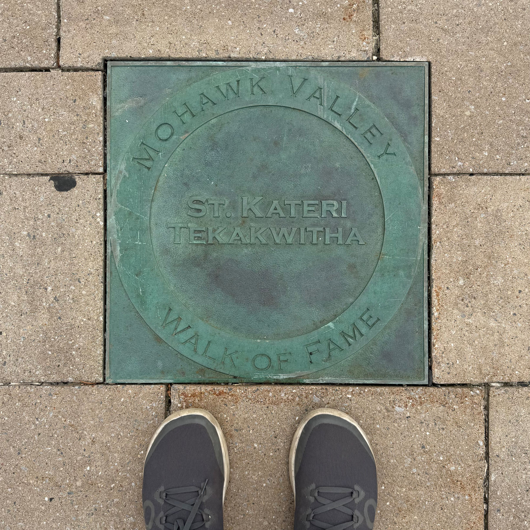 St. Kateri’s “Walk of Fame” stone at the Mohawk Valley Welcome Center