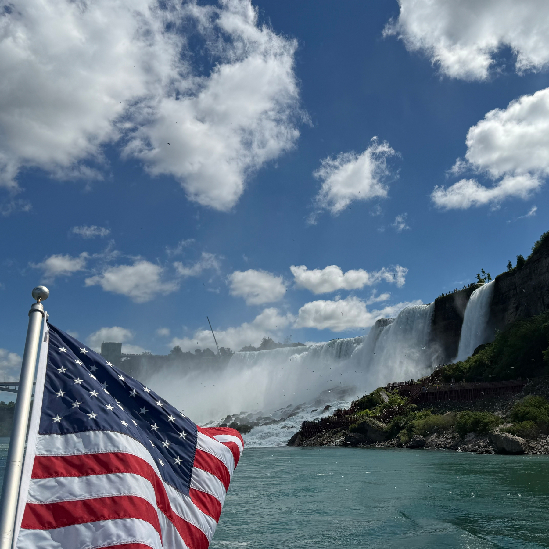 View of the American Falls after passing by