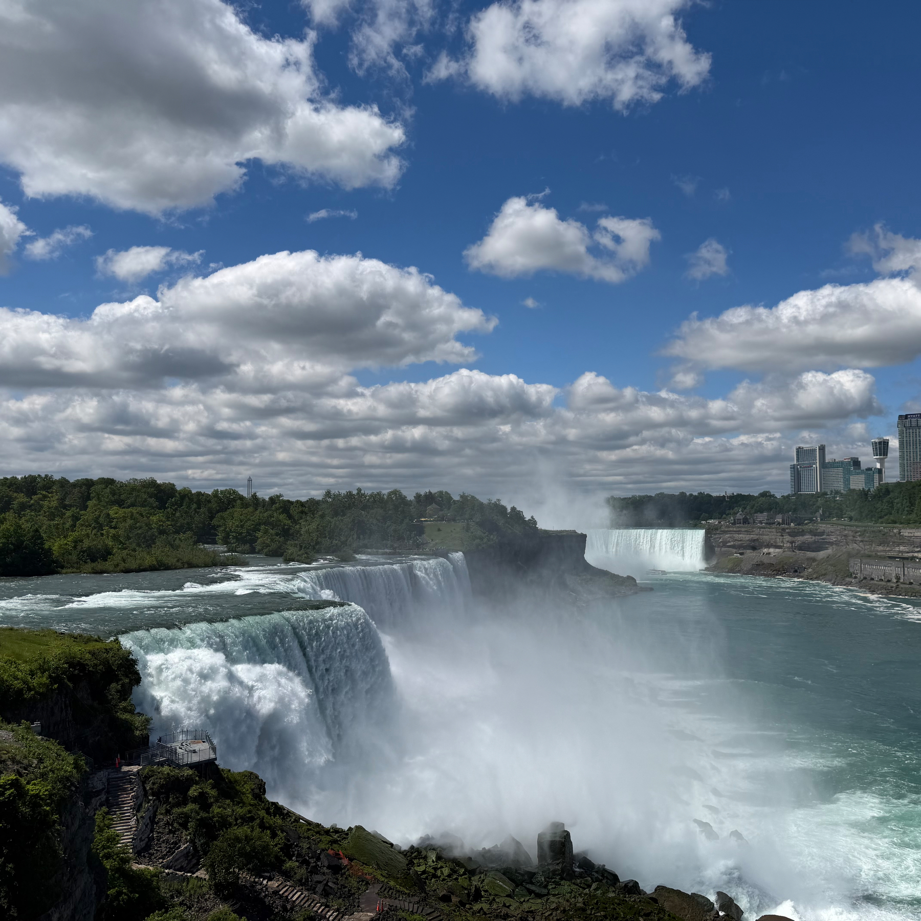 View of the falls from the Maid of the Mist observation deck.