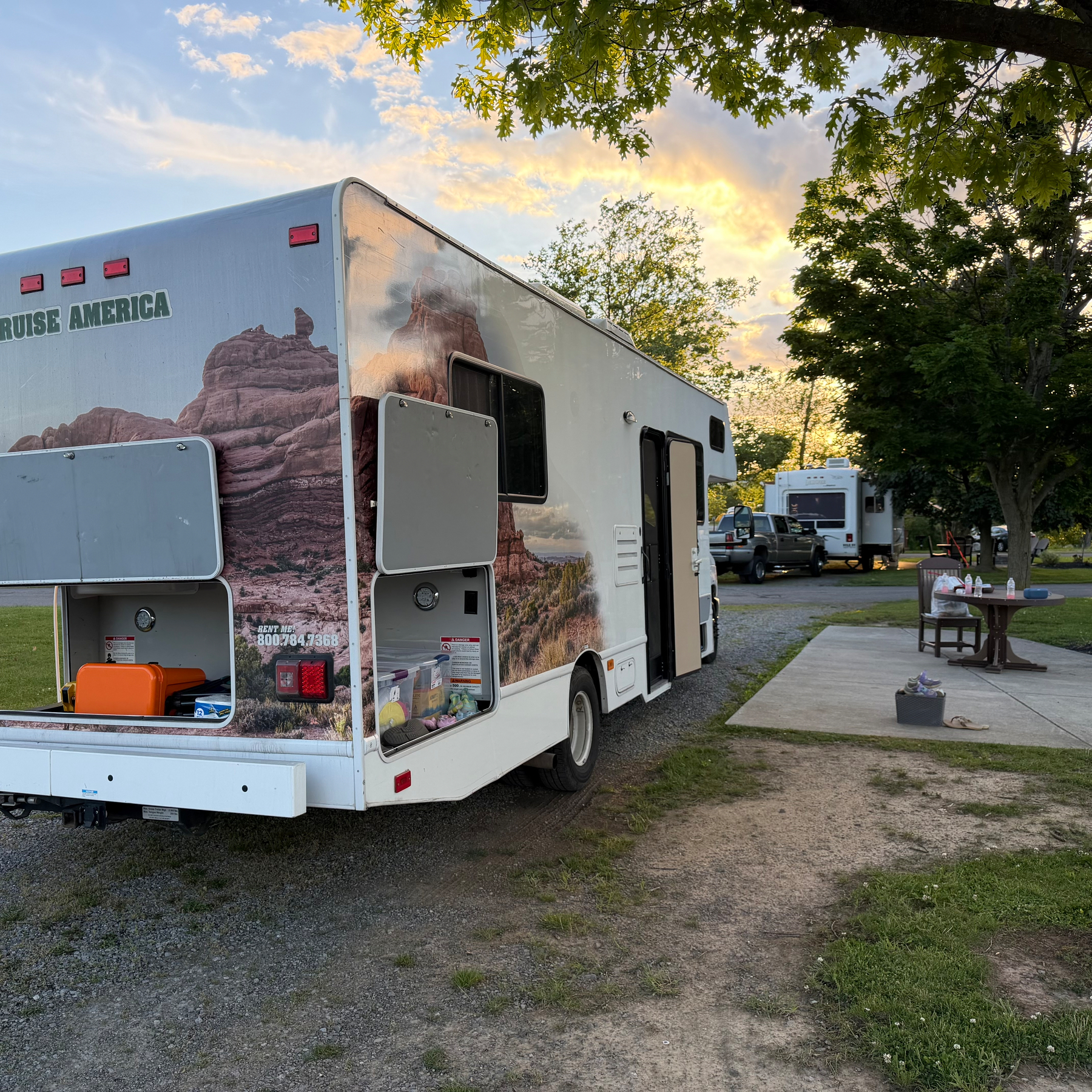 Exterior of the RV while packing.