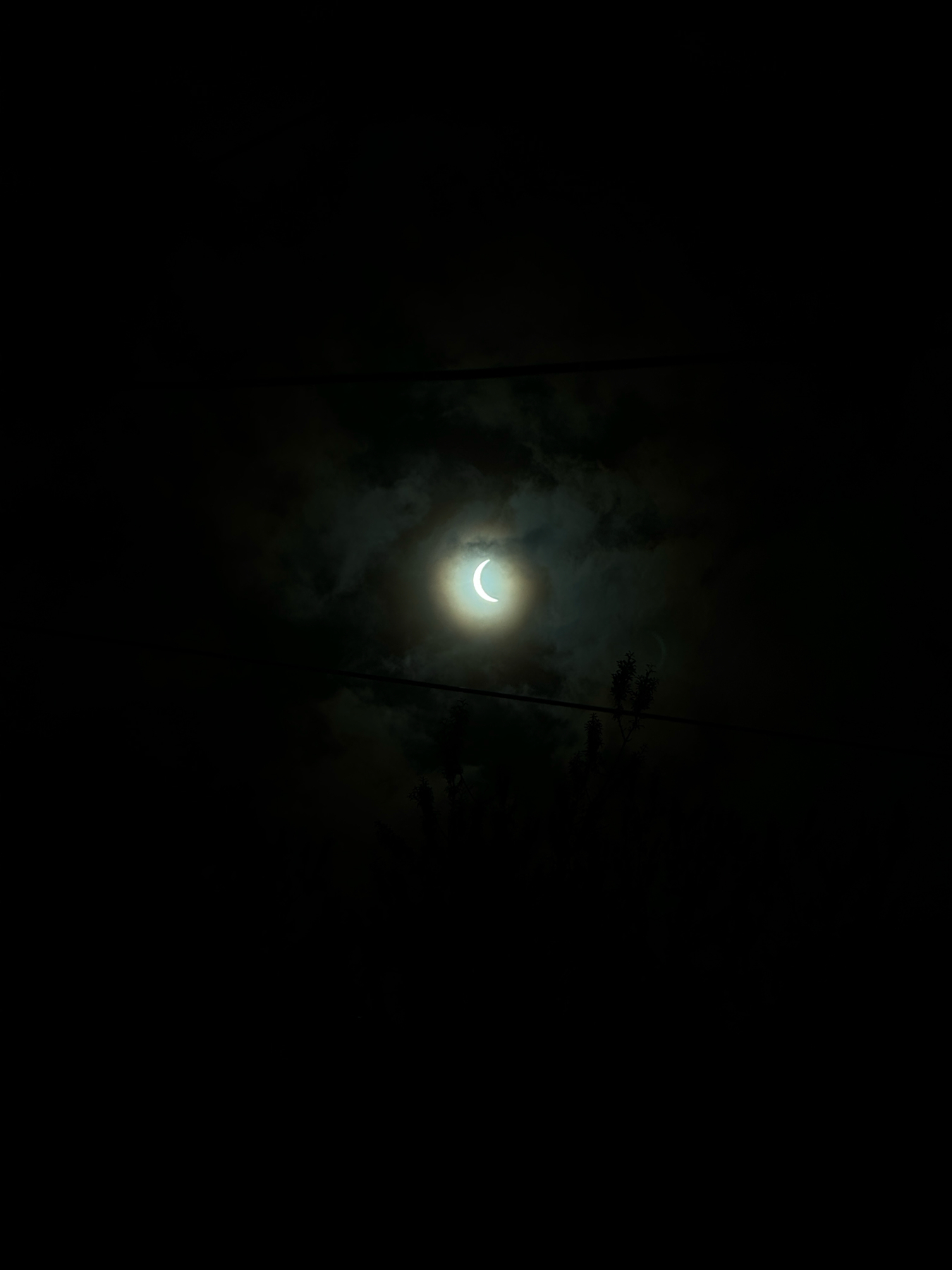 Medium shot of eclipse at about 89% coverage
