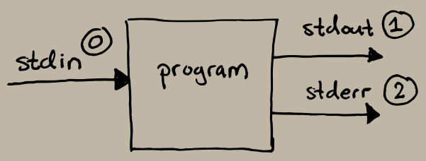 Diagram of the three streams of a process.