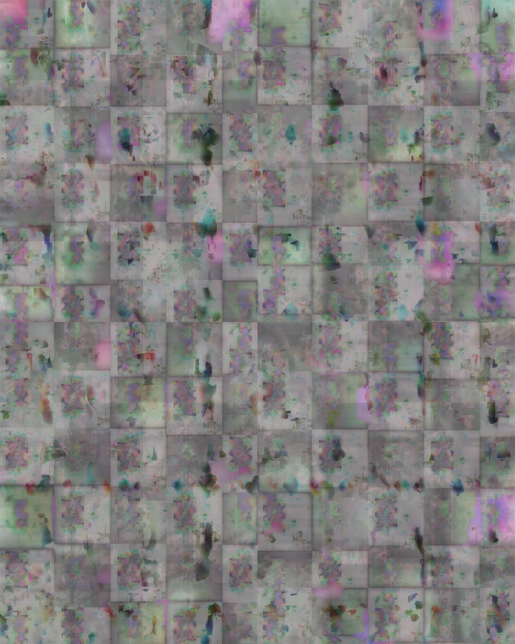 Auto-generated description: A mosaic of abstract images combines various pastel colors and blurred patterns in a grid layout.