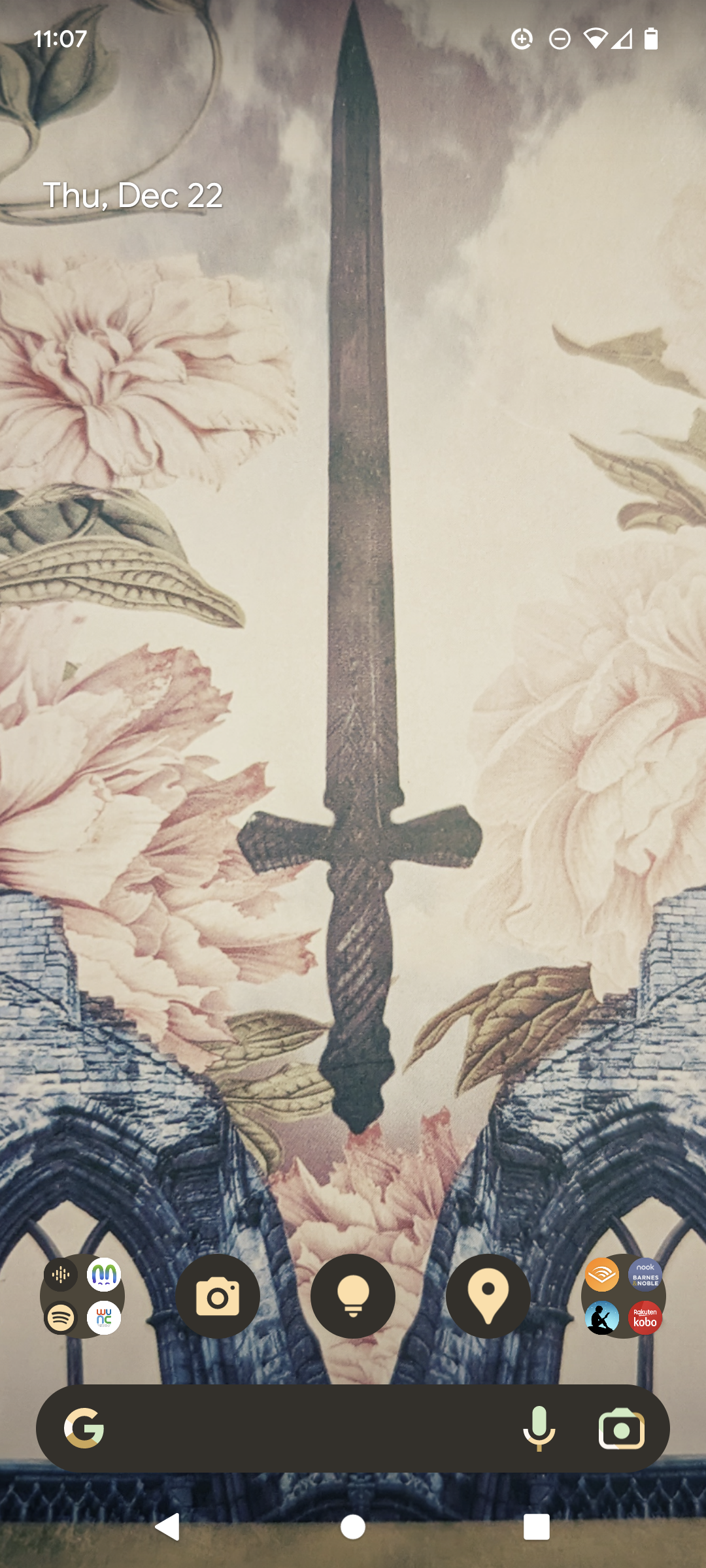 The Ace of Swords from the Moonchild Tarot as a phone wallpaper 