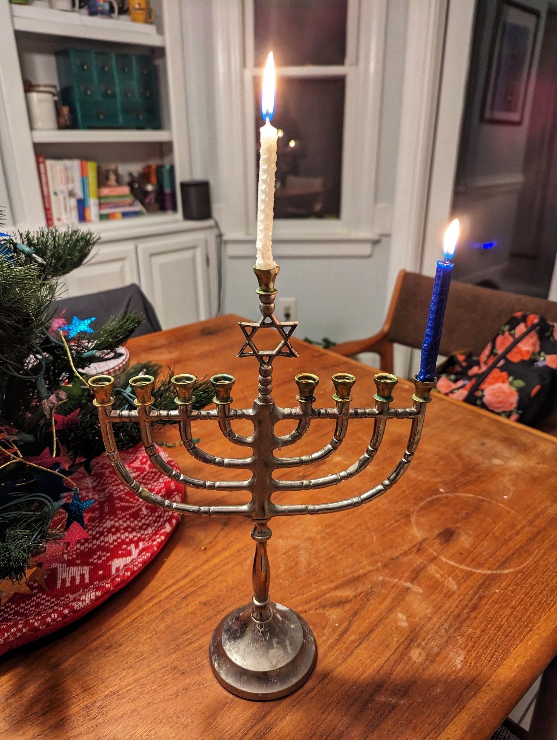 Happy Hanukkah from this honorary M.O.T., whose 41% Jewishness is all on her dad's side. 🕎