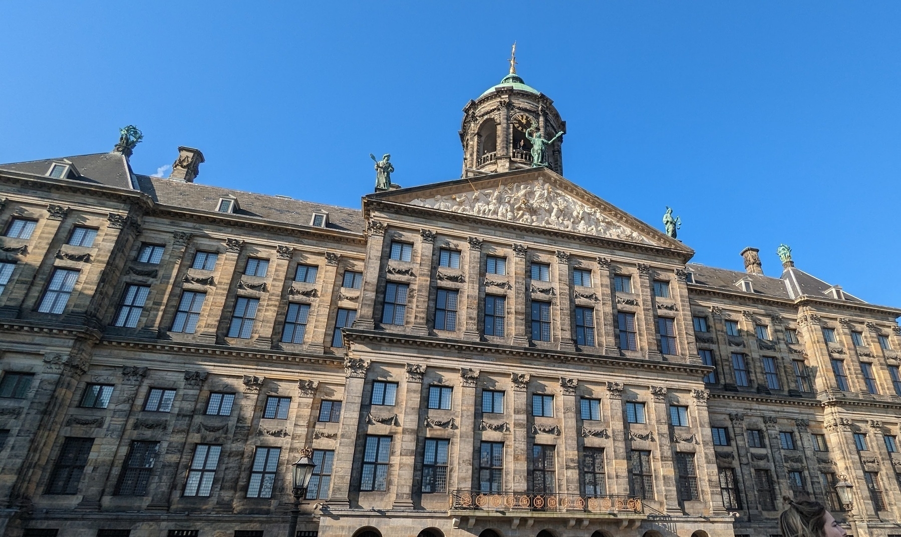 The facade of the Royal Palace Amsterdam.
