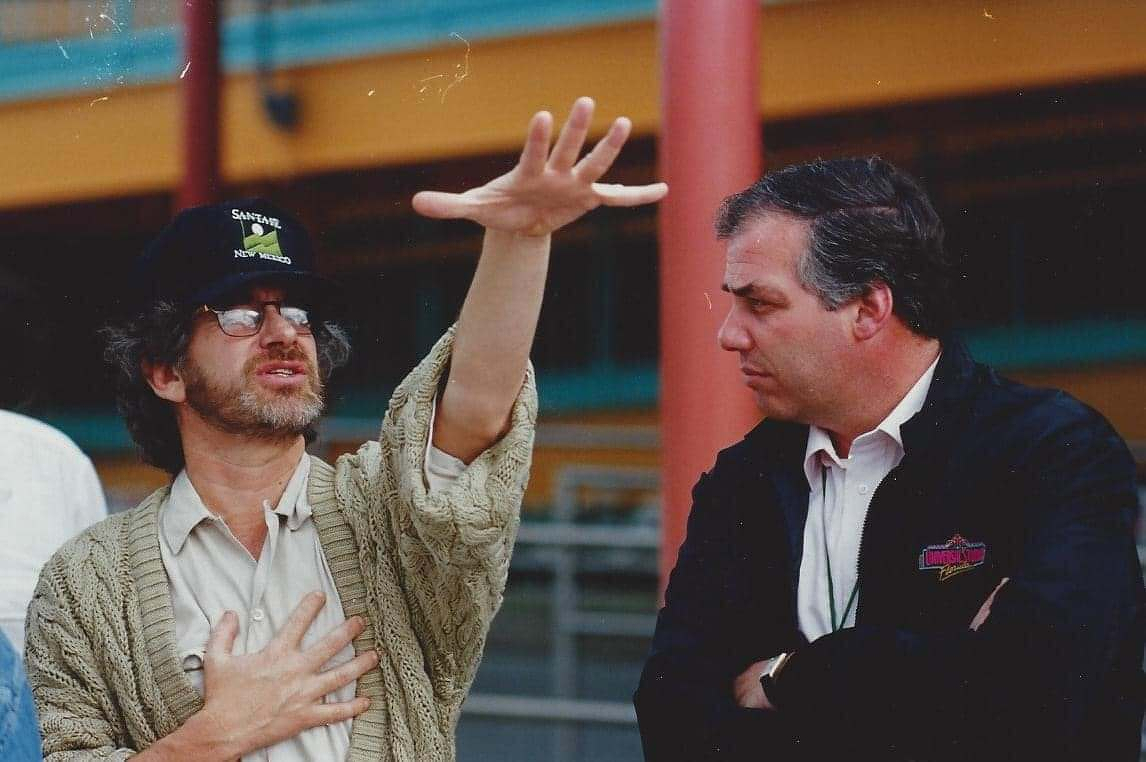 Terry Winnick with Steven Spielberg at Universal Studios Florida