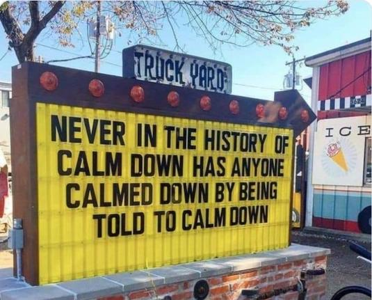 sign about calming down.