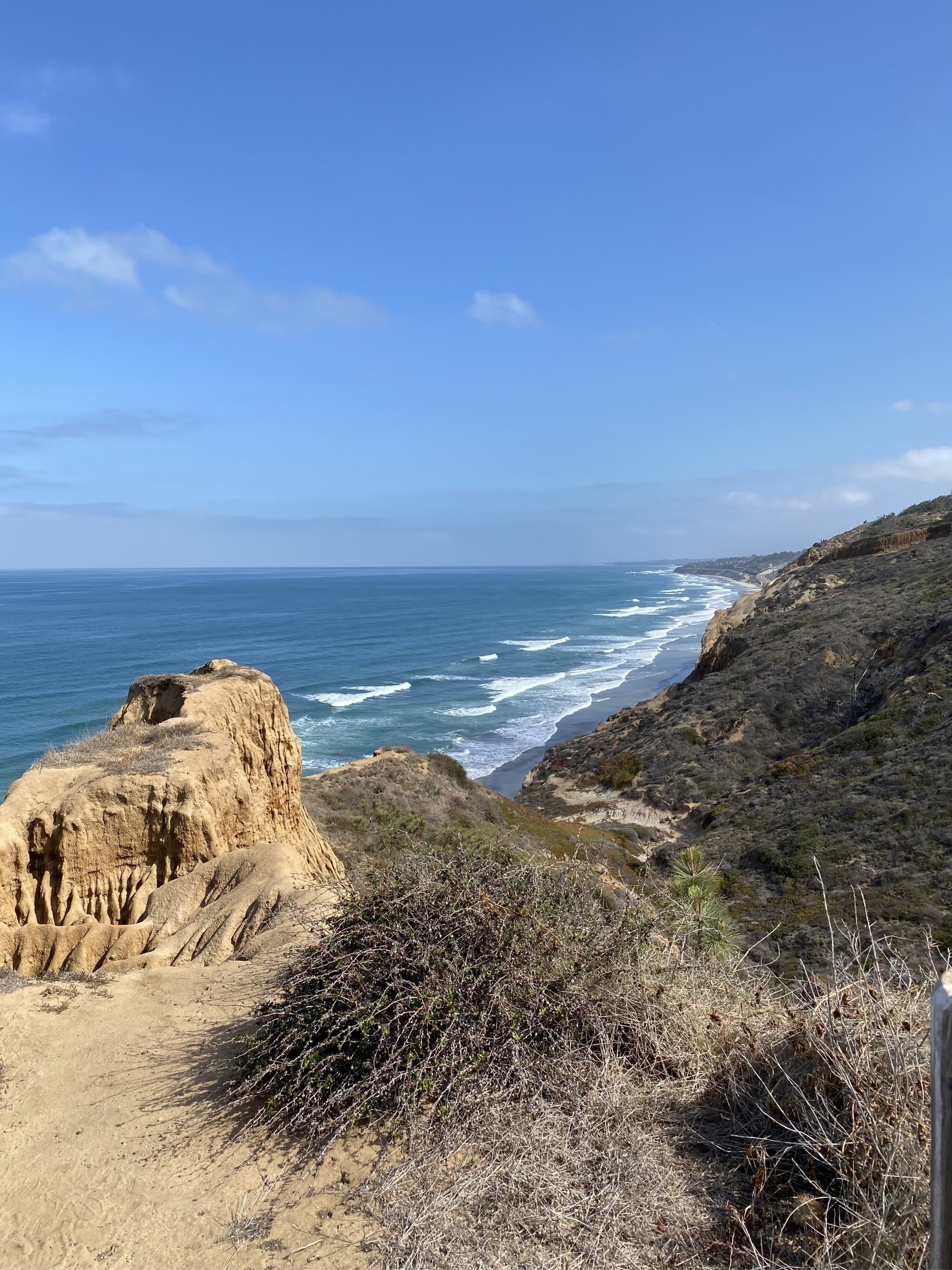 View of the Pacific Ocean from a clifftop overlook.