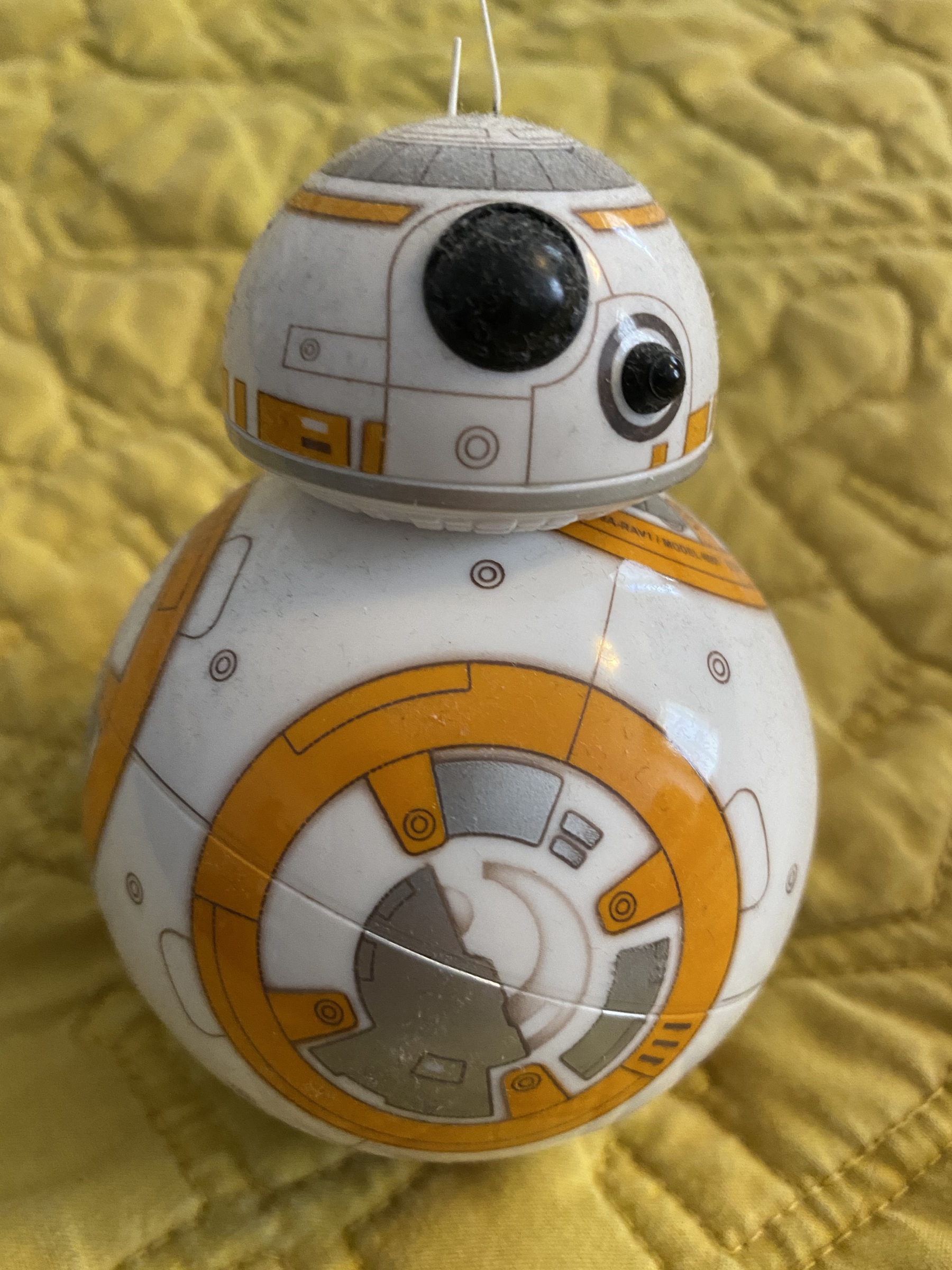 Close up of a small BB-8 toy.