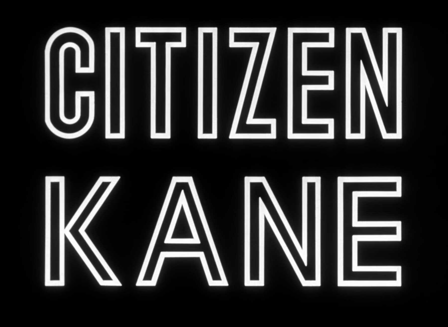 The title card for the film, Citizen Kane.
