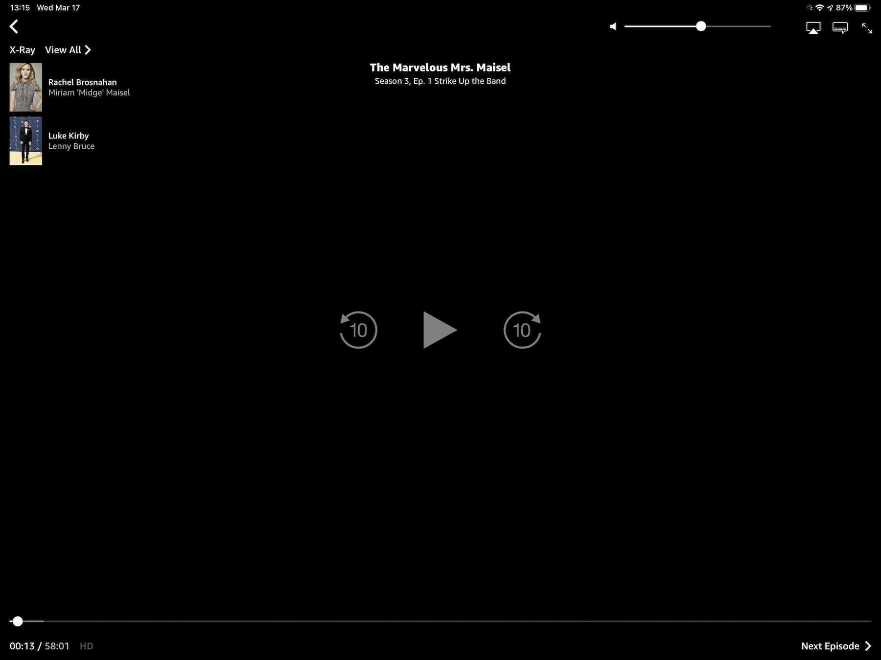 The Prime Video player interface.