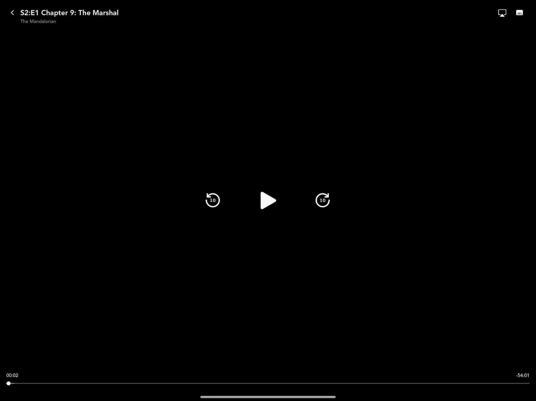 The Disney+ player interface.