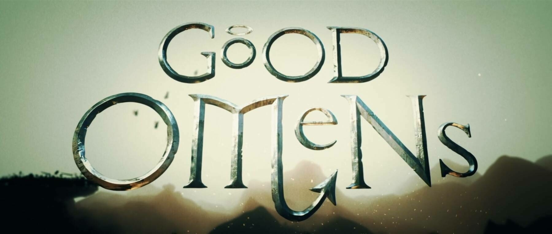 The title card for the tv show, Good Omens.