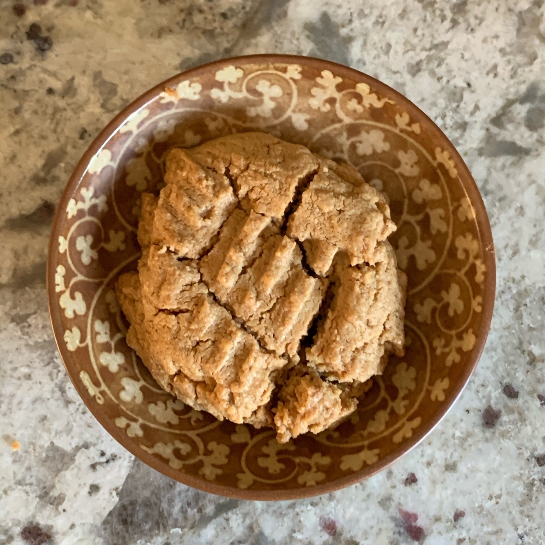 peanut butter cookie in a dish