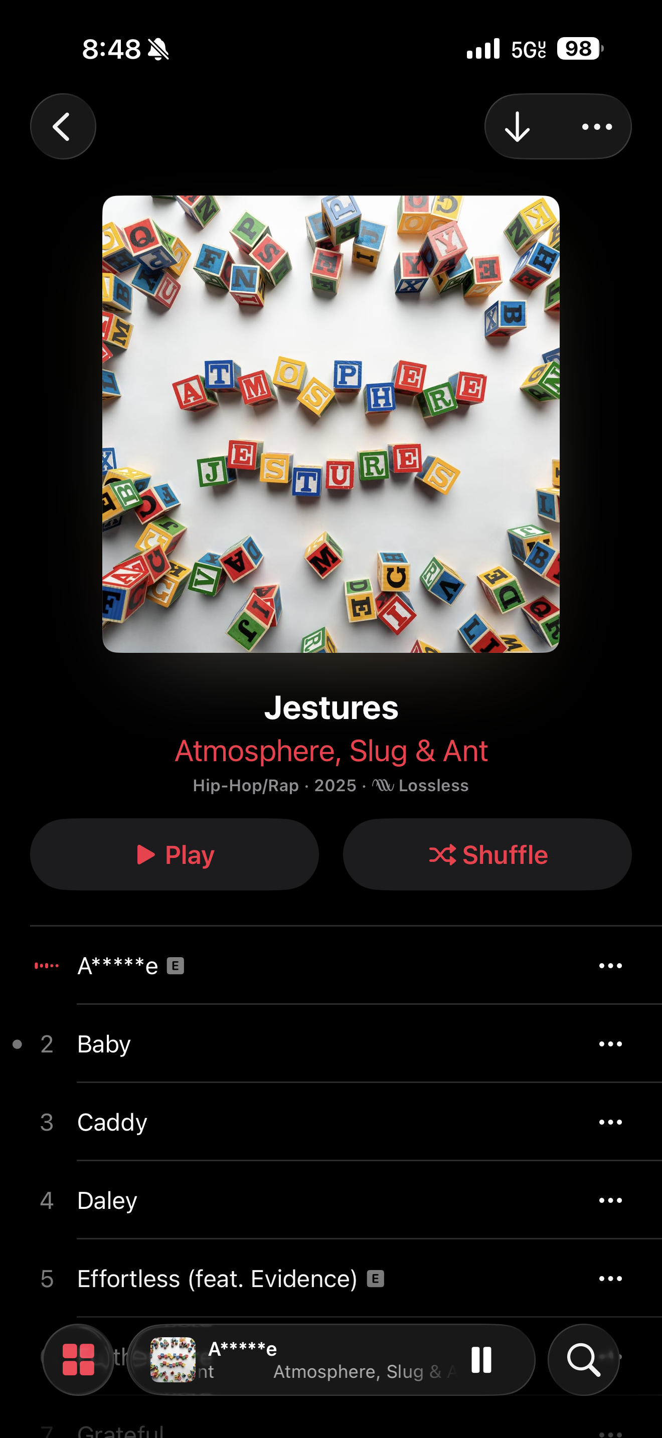 Atmosphere album Jestures on Apple Music. 