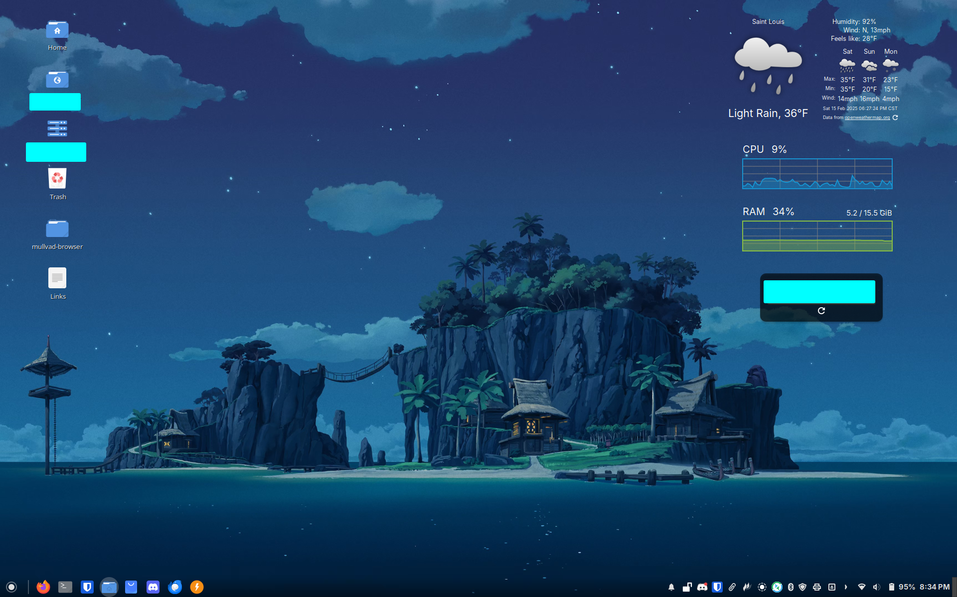 screen shot of my Linux Mint desktop on my old Macbook Pro