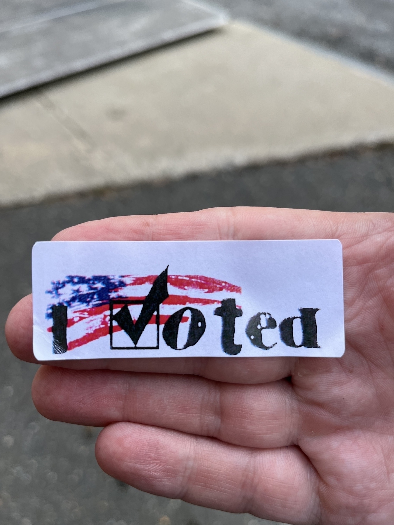 “I Voted” sticker.