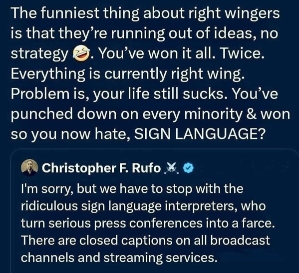 Sign language.