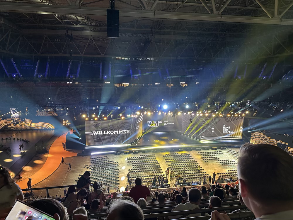 Stage set up for the Invictus game opening ceremony. 