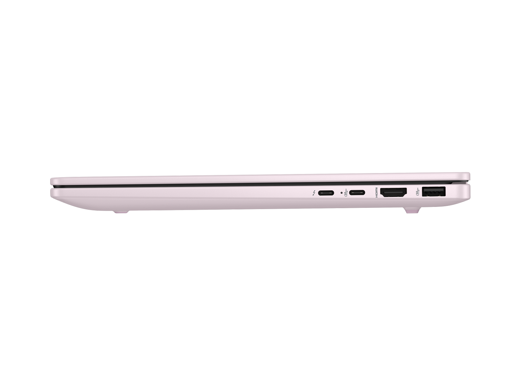 Auto-generated description: HP OmniBook 7 Laptop AI laptop is shown from a side angle, highlighting its thin design and available ports.