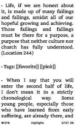 Auto-generated description: Text discusses the inevitability of failings and fallings in life as purposeful and highlights the concept of entering the second half of life beyond chronological age.