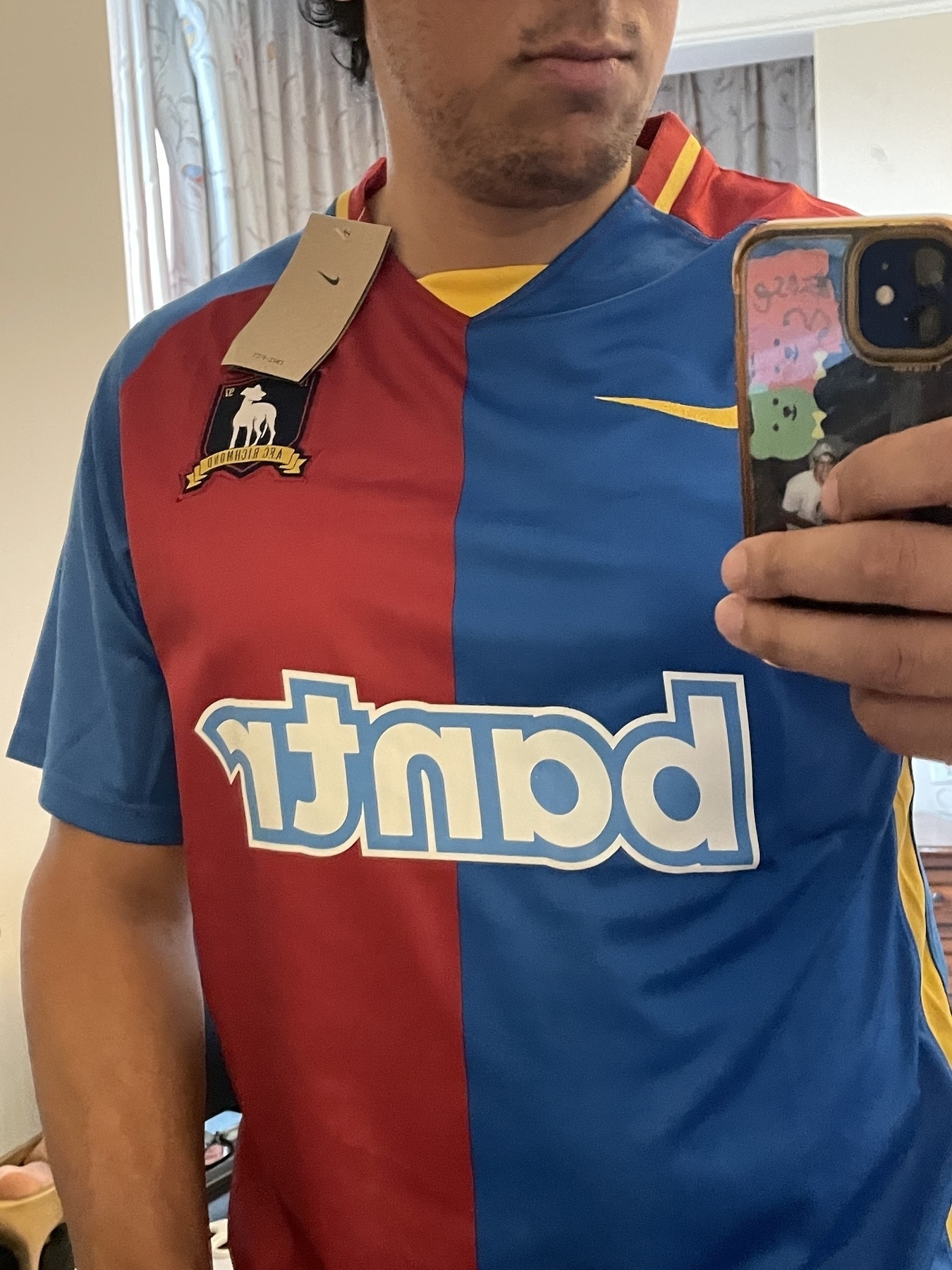 Selfie with AFC Richmond shirt on