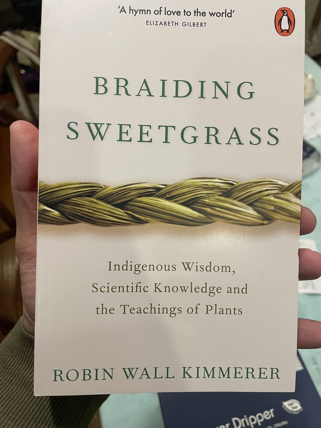 Photo of the book Braiding Sweetgrass by Robin Wall Kimmerer