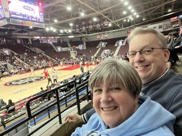 Cathy and me at the Paramount Centre for the Raptors 905 game