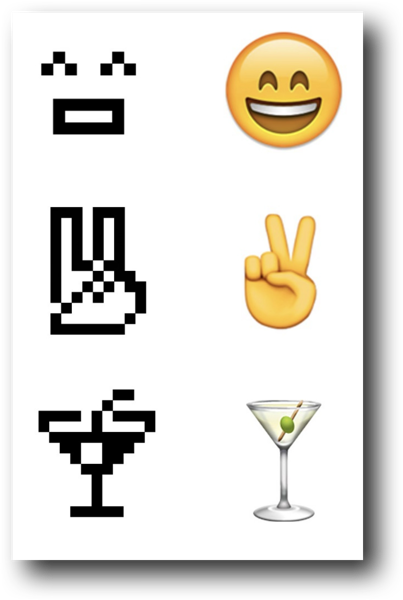 Emoji Then  and Now
