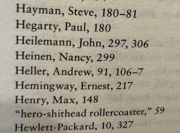part of the book index