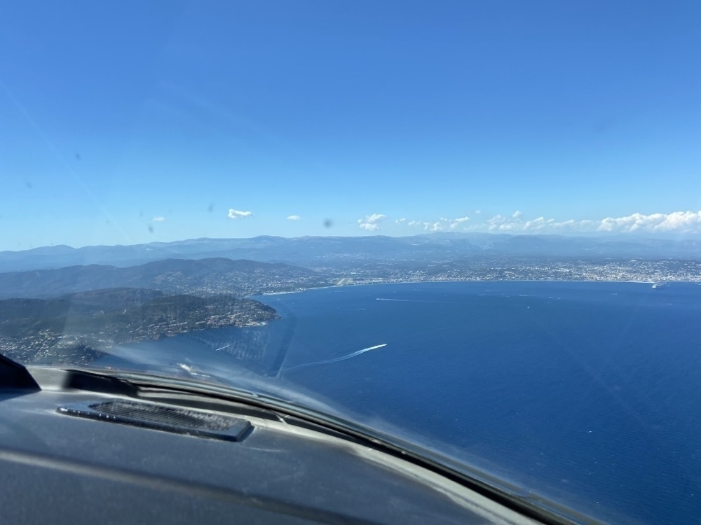 Flying into Cannes, France