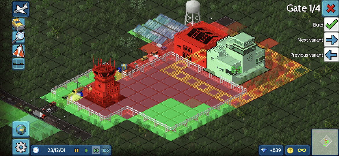 Airport Gate being placed in TheoTown.