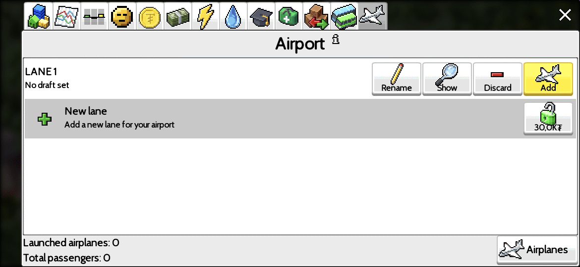 Lane still needs a plane.