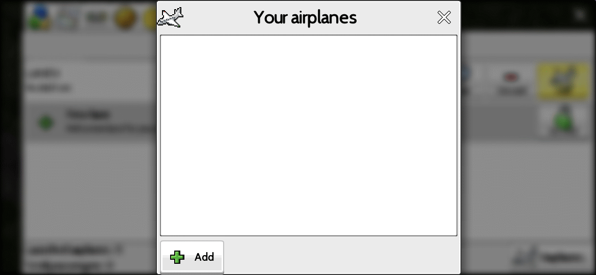 No planes here yet, add one.